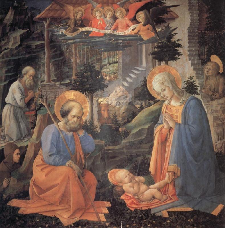 Fra Filippo Lippi The Adoration of the Infant jesus France oil painting art